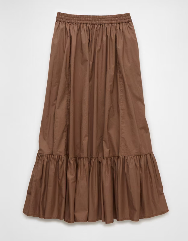 AE High-Waisted Ruffle Maxi Skirt | American Eagle Outfitters (US & CA)