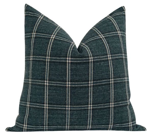 Yorktown Blue Spruce Plaid Pillow | Land of Pillows