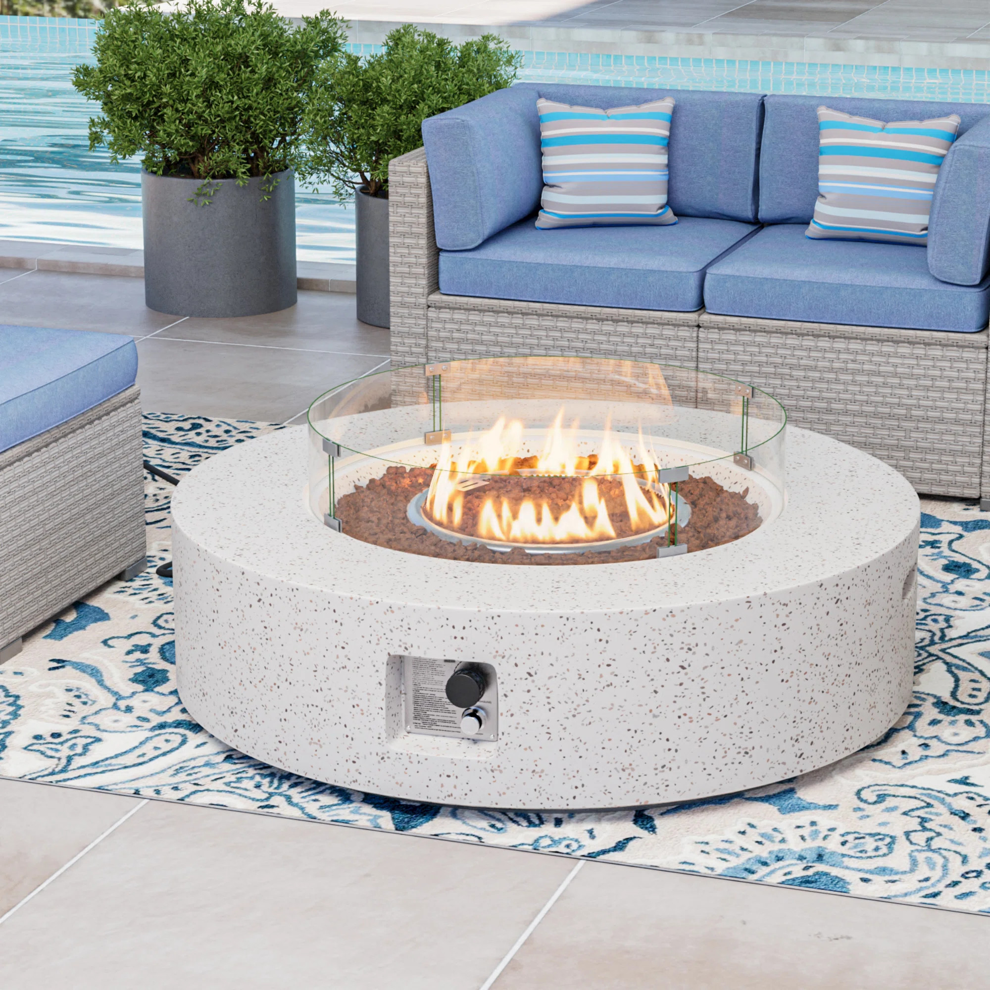 17 Stories Langport Concrete Propane Fire Pit Table & Reviews | Wayfair | Wayfair North America