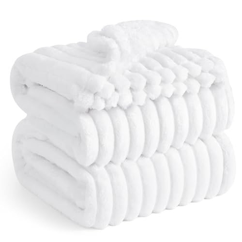 Bedsure GentleSoft King Throw Blanket for Couch - Cozy Soft Blankets for Women, Cute Small Fleece Throws for Girls, White, 108x90 Inches | Amazon (US)
