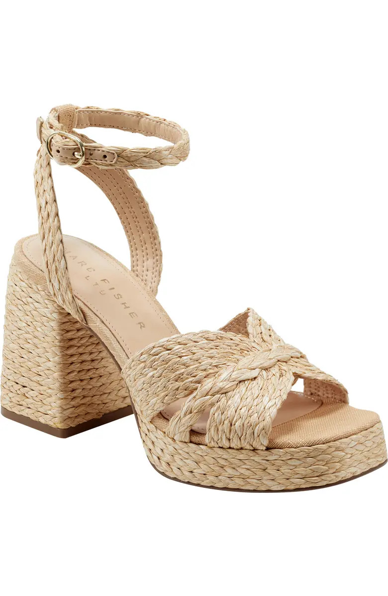 Janie Raffia Ankle Strap Platform Sandal (Women) | Nordstrom