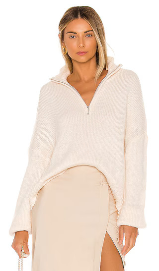 Oliver Zip Up Sweater in White | Revolve Clothing (Global)