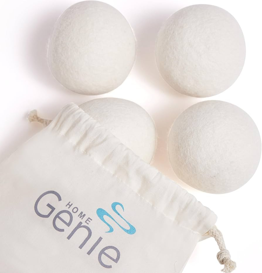 HOME GENIE XL 100% New Zealand Wool Dryer Balls, Reusable Over 400 Loads, Fast Drying and Helps R... | Amazon (US)
