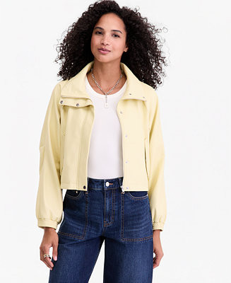 Women's Cropped Faux-Leather Jacket, Macy's Exclusive | Macy's
