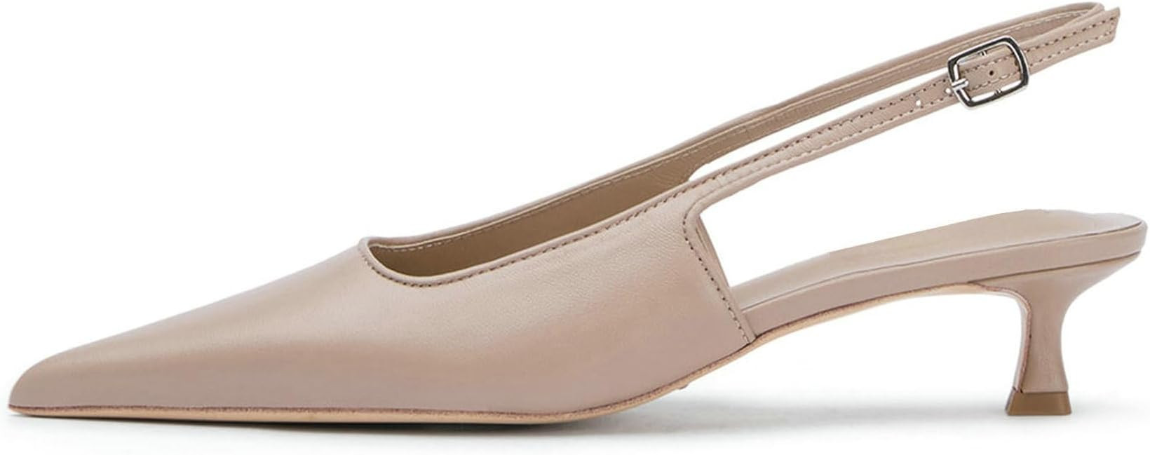 KysBloes Pointed Toe Slingback Kitten Heels for Women Low Heel Pointed Toe Pumps Formal Dress Sho... | Amazon (US)