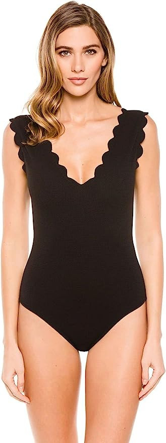 Marysia Scallop One Piece Swimsuit, Black, XS | Amazon (US)
