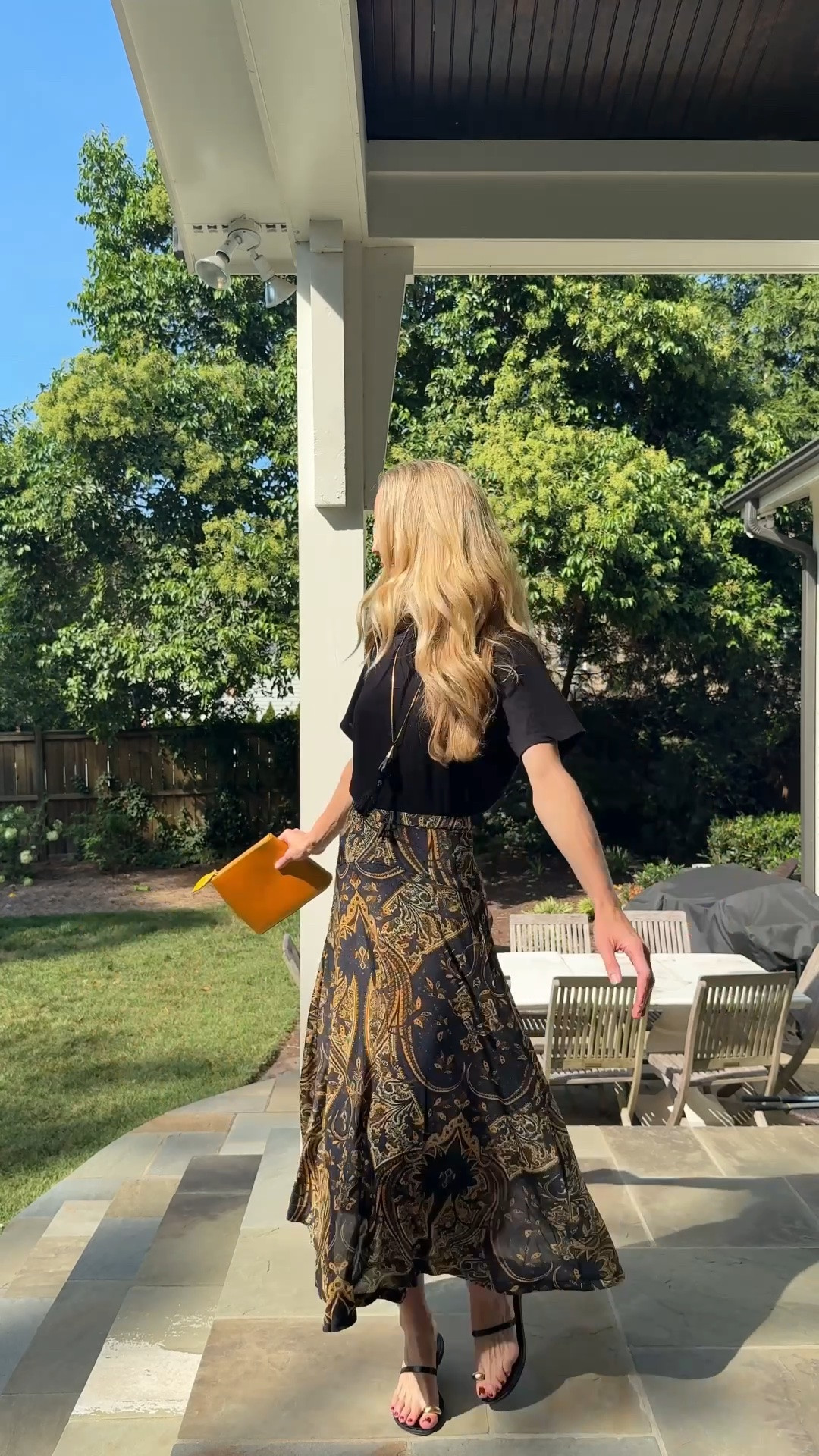 Simple fall transition outfit 🍂 Size XS in skirt, sandals run TTS, tee is old. Linked similar for all!

Fall skirt, fall outfits, fall skirt, fall skirts, early fall outfits, fall transition outfits, fall transition looks, summer to fall, paisley skirt, black tshirt, black tee, fall bag, fall clutch, gold clutch @Shopbop

#LTKootd #LTKgrwm #LTKSeasonal