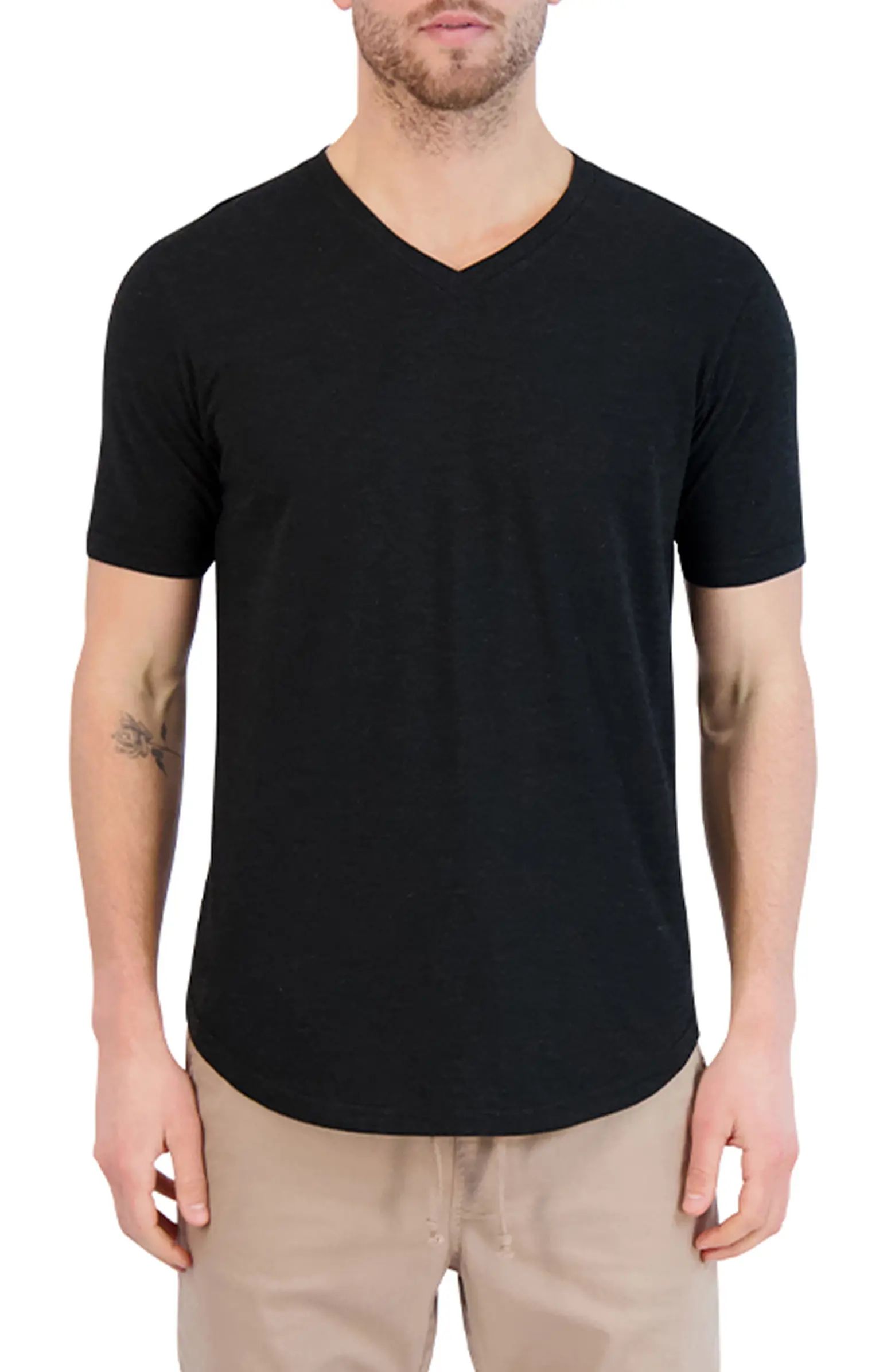 Overdye V-Neck Curved Hem T-Shirt | Nordstrom