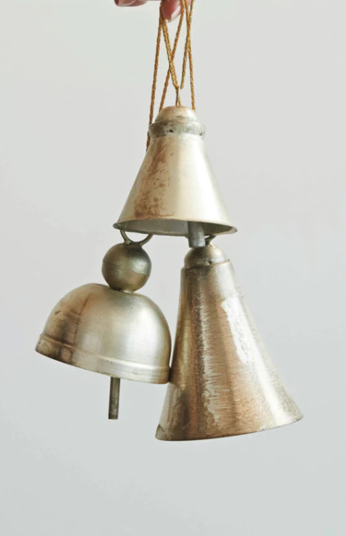 Hanging Pewter Metal Bells, Set of 3 | Cottage and Key