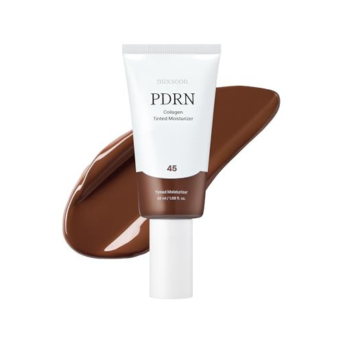 mixsoon PDRN Collagen Tinted Moisturizer - Skincare-Infused Base with Rice PDRN & Peptides, 24H Vibrant Glow & Luminous Hydration, 10 Shades 50ml / 1.69 fl.oz. Korean Glass Skin (No. Calm 45) | Amazon (US)