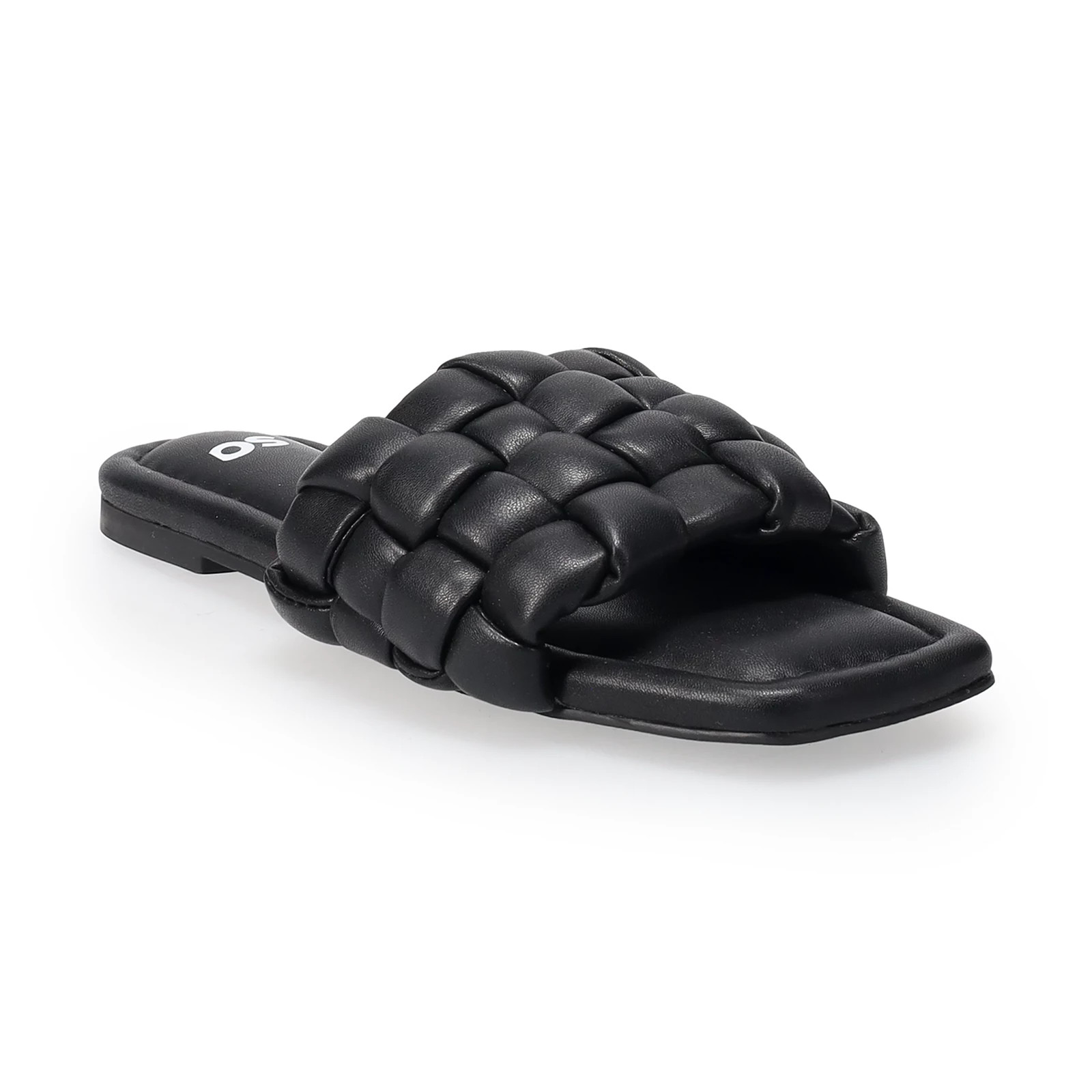 SO Gwenn Women's Puffy Woven Slide Sandals, Size: 6.5, Black | Kohl's