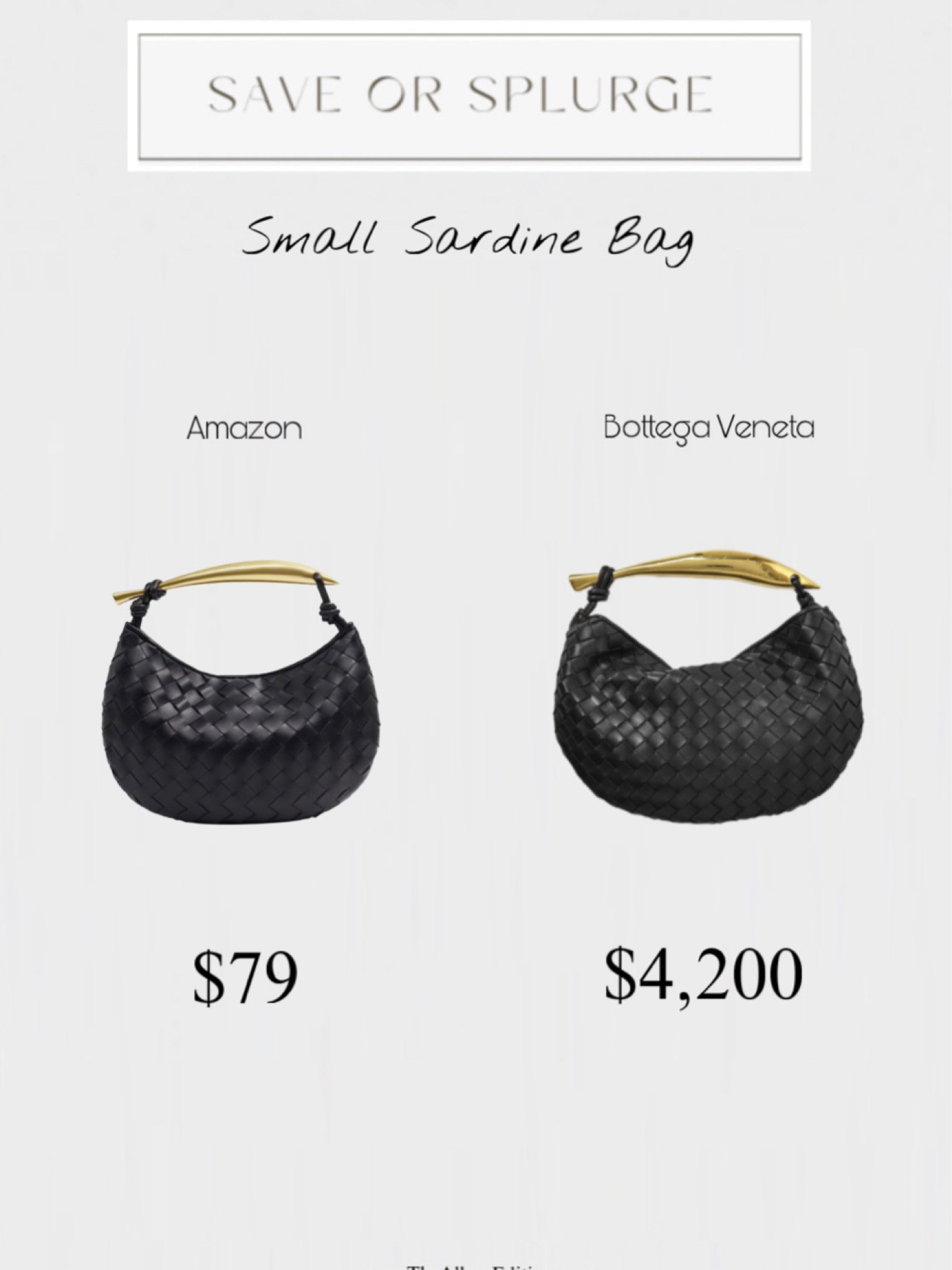 SAVE OR SPLURGE 
Bottega Veneta sardine bag similar bag

#LTKitbag #LTKunder100