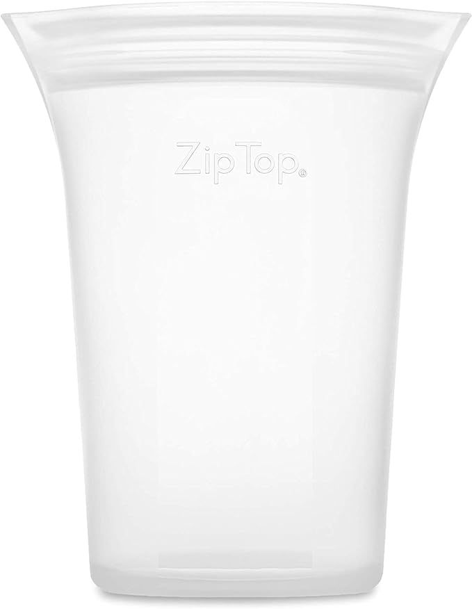 Zip Top Reusable 100% Platinum Silicone Container - Medium Cup - Frost | Amazon (US)