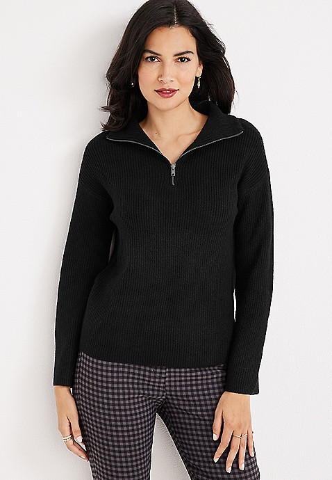 Solid Half Zip Sweater | Maurices