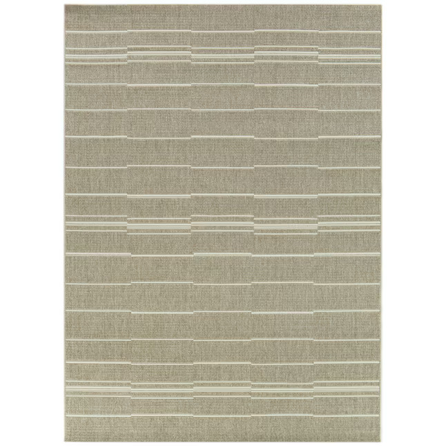 Origin 21 8 x 10 (ft) Flatweave Polypropylene Tan Rectangular Indoor/Outdoor Stripe Mid-Century M... | Lowe's