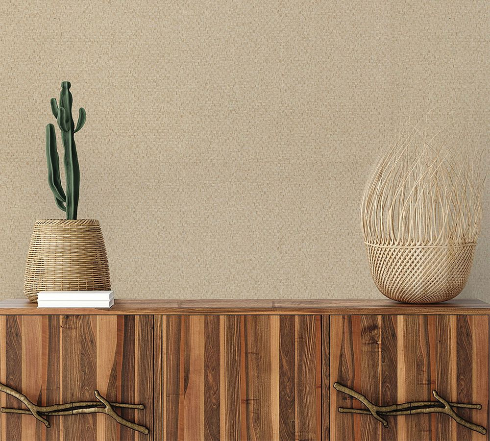 Boxweave Paperweave Natural Grasscloth Wallpaper | Pottery Barn (US)