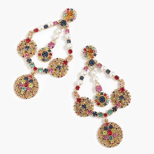 Crystal and pearl chandelier earrings | J. Crew US