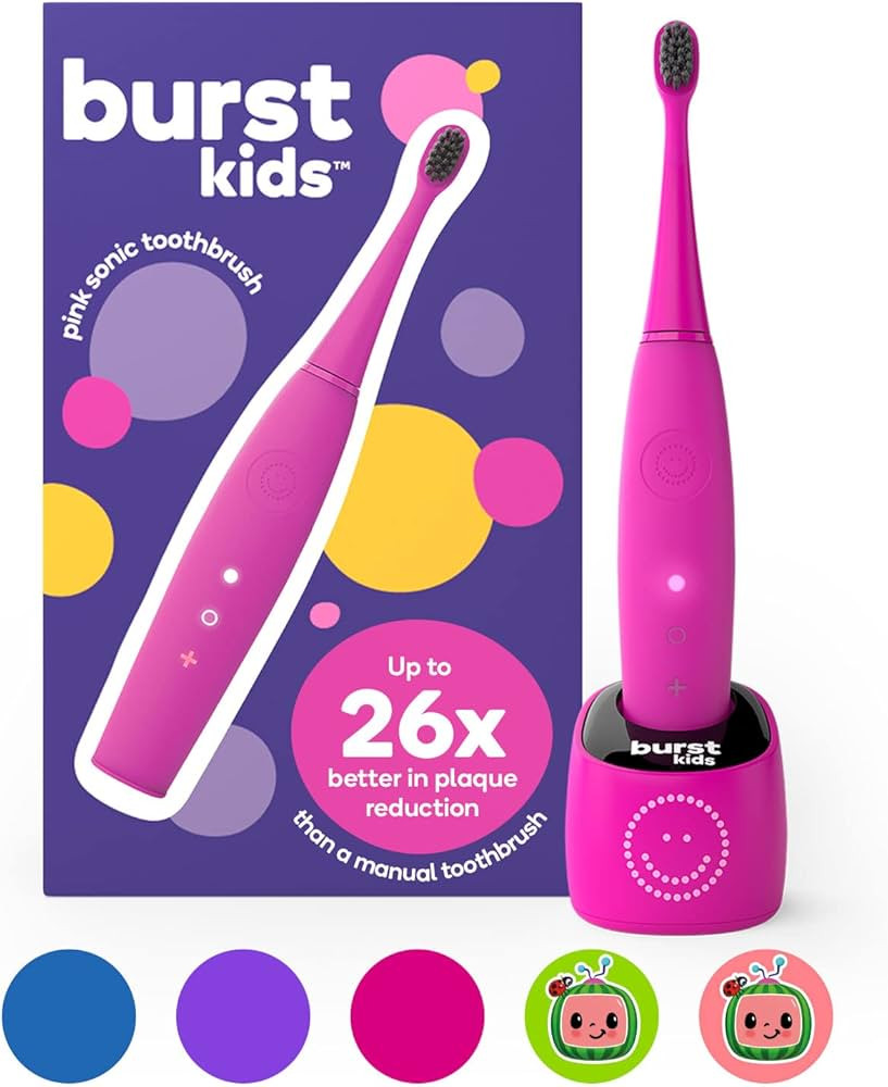 BURSTkids Kids Electric Toothbrush, Soft Bristle Kid & Toddler Toothbrush, 2-Minute Timer, Rechar... | Amazon (US)