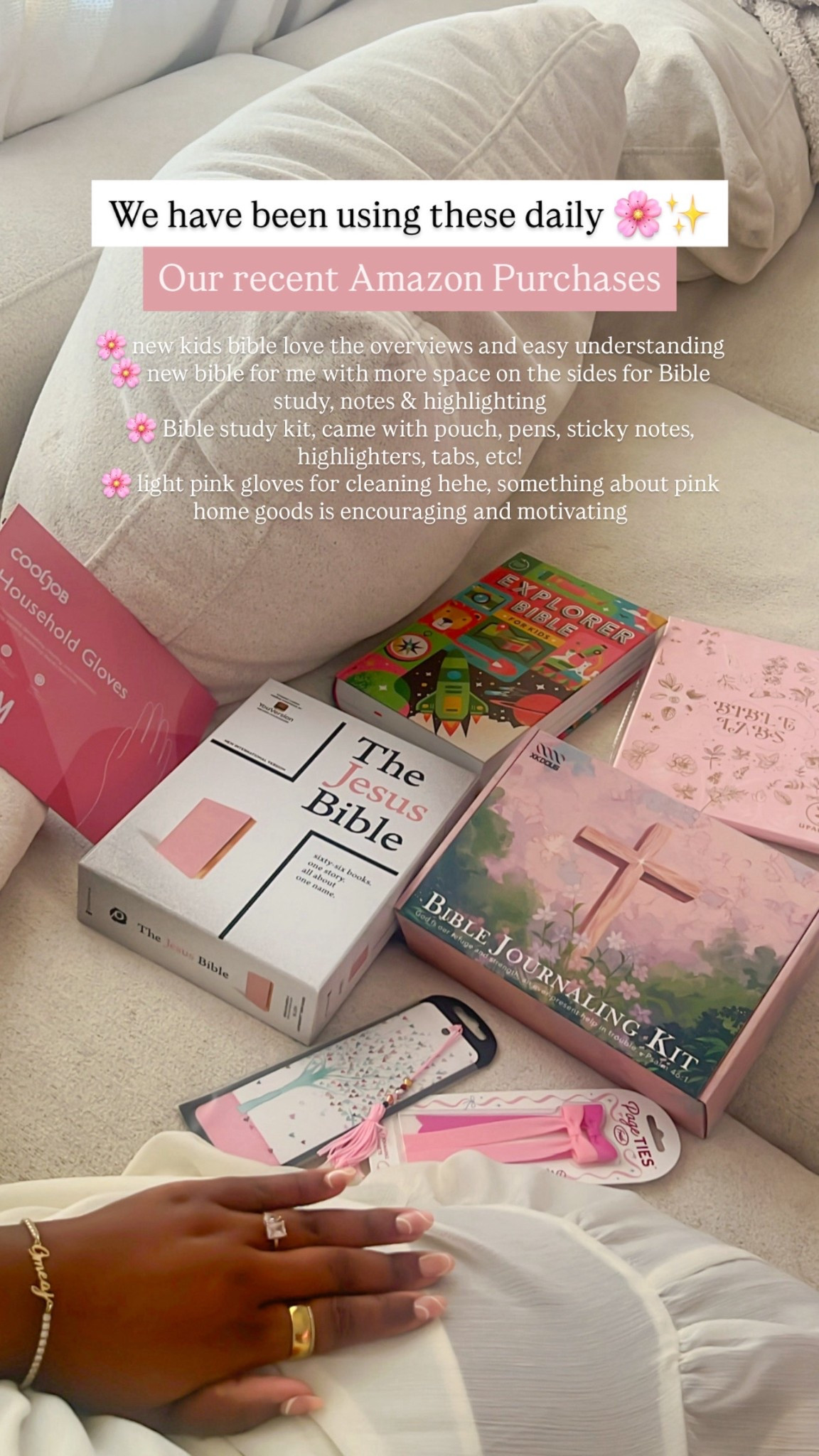 Our recent Amazon finds & purchases! The kids Bible and pink Bible with accessories are some of our faves of course! 🙏🏽💕✨🌸🕊️✨

#LTKHome #LTKFamily