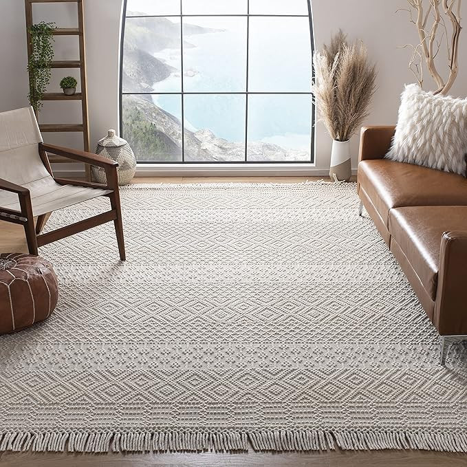 Safavieh Natura Collection NAT852B Hand-Woven Wool Area Rug, 8' x 10', Ivory | Amazon (CA)