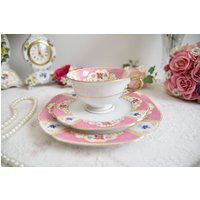 Bavaria Tea Trio, Vintage German Porcelain in Pink & Gold With Rococo Motif | Etsy (US)