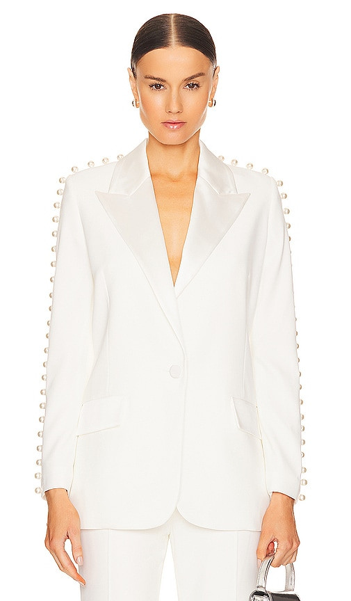 Nadine Merabi Charlotte Blazer in White. - size 10/L | Revolve Clothing (Global)