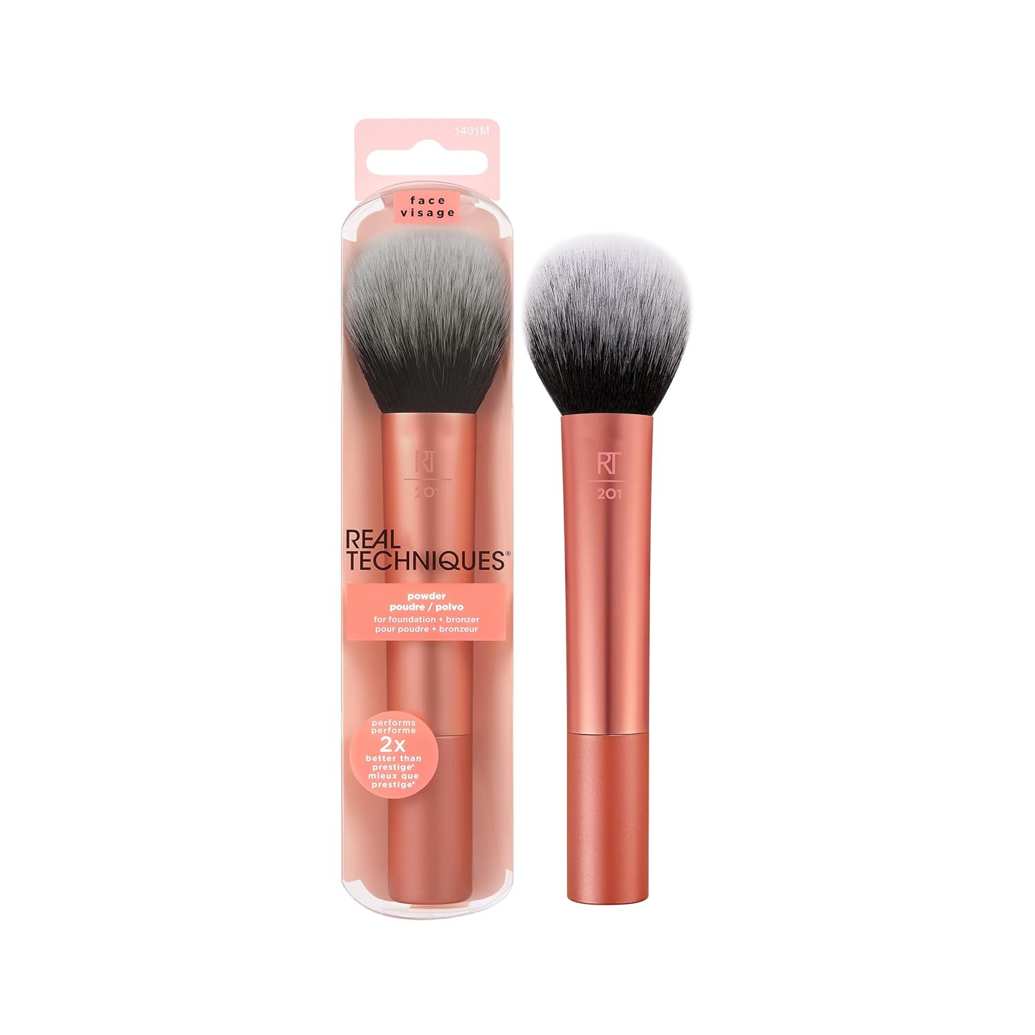 Real Techniques Ultra Plush Powder Makeup Brush, For Setting Powder, Bronzer, & Blush, Sheer, Bui... | Amazon (US)