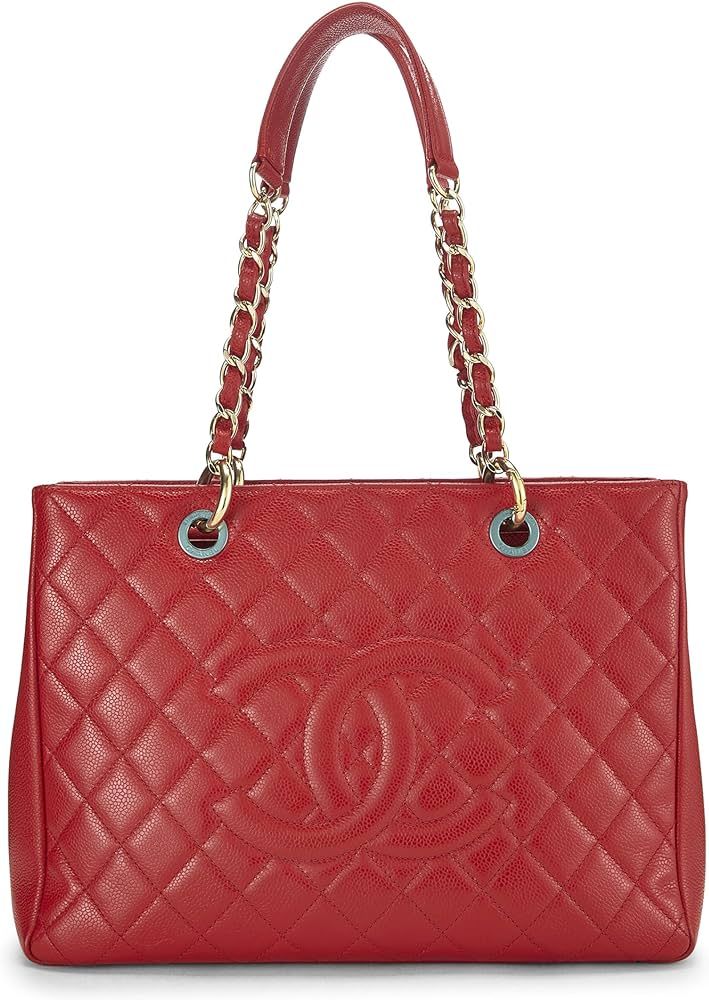 Amazon.com: Chanel, Pre-Loved Red Caviar Grand Shopping Tote (GST), Red : Luxury Stores | Amazon (US)