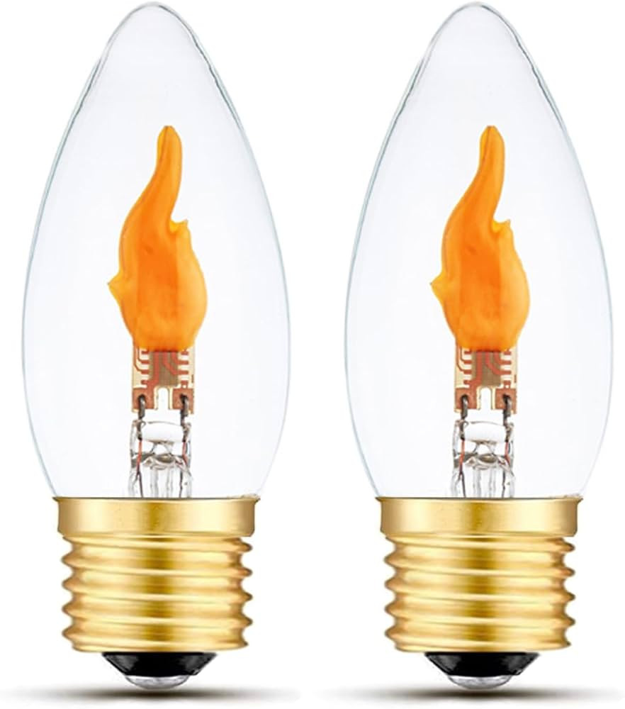 LED Flickering Light Bulbs E26 Flame Effect Bulb Standard Base, Fire Light Bulbs for Halloween Ch... | Amazon (US)