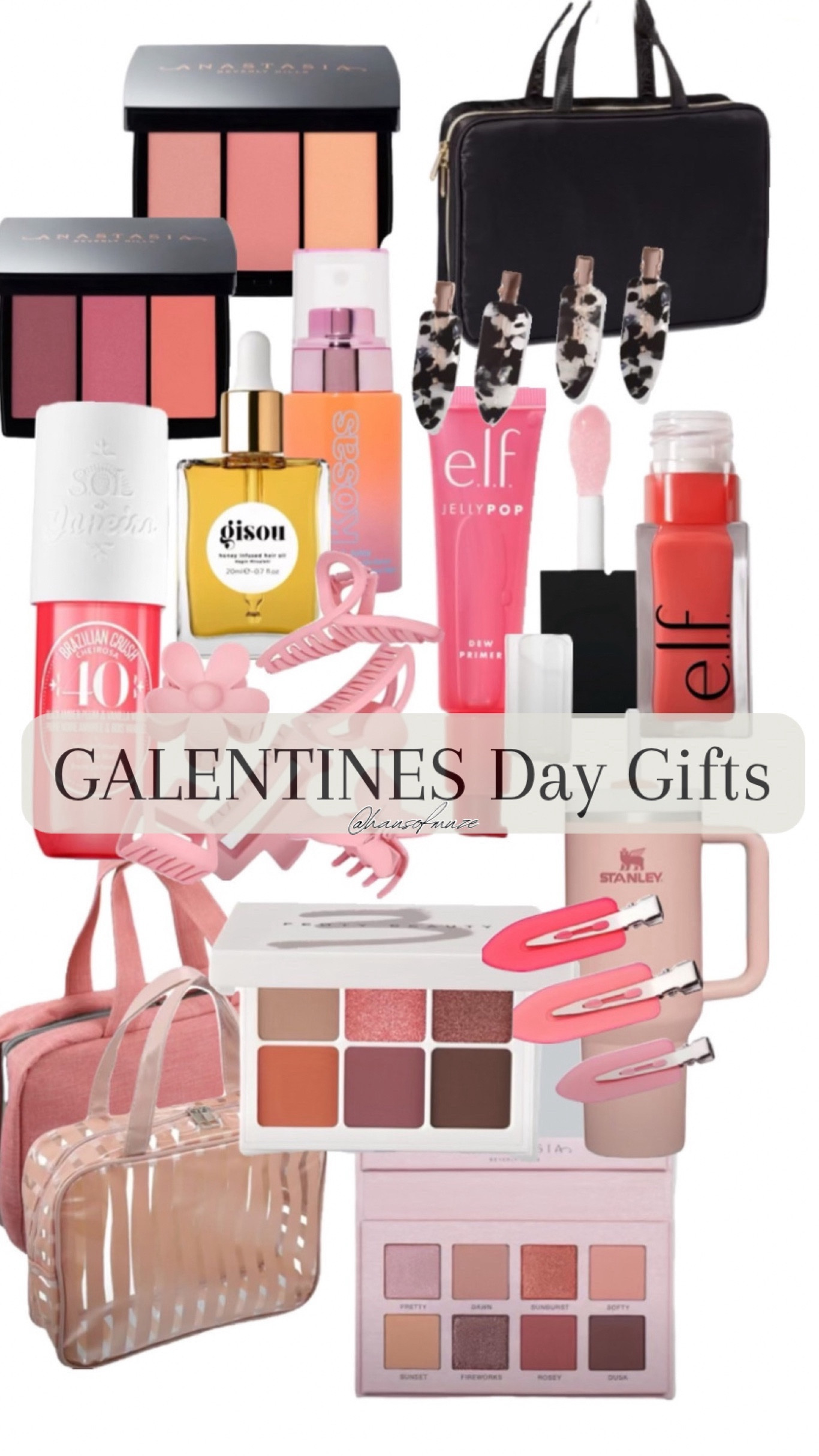 Galentines Day Gift ideas for galentines gift baskets. Add all the goodies into a little makeup bag as appreciation gifts for your gals for Valentine’s Day 🎀💖 



Pink gift ideas for her
Pink gifts for valentines
Pink gifts for galentines
Pink eye shadow palette
Valentines shadow palette
Blush palette 
Elf jelly primer
Sol de janeiro
Eye shadow palette
Gisou hair oil
Travel makeup bags
Travel makeup case
Gift ideas for her
Gift basket idea
Galentines gifts
Small gifts for galentines
Small gift ideas for valentines 

#LTKbeauty #LTKGiftGuide #LTKfindsunder50