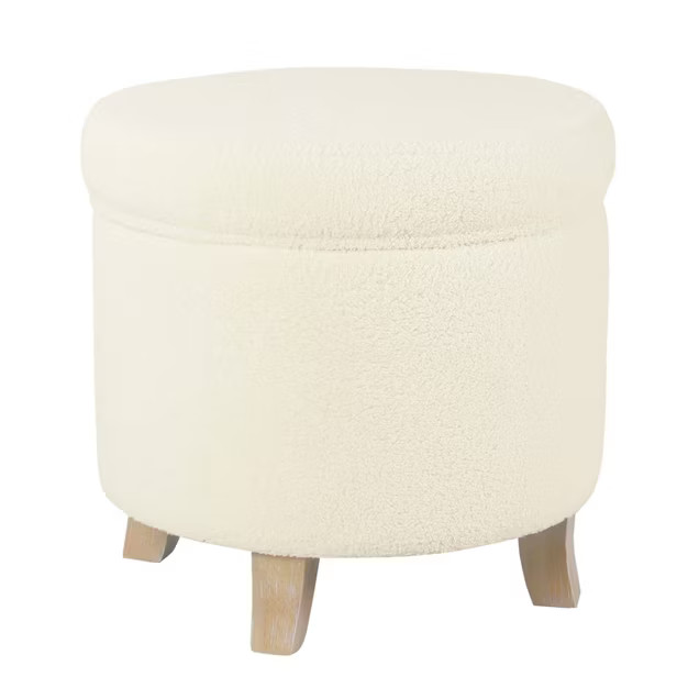 Cole Classics Round Storage Ottoman Flared Wood Leg - HomePop | Target