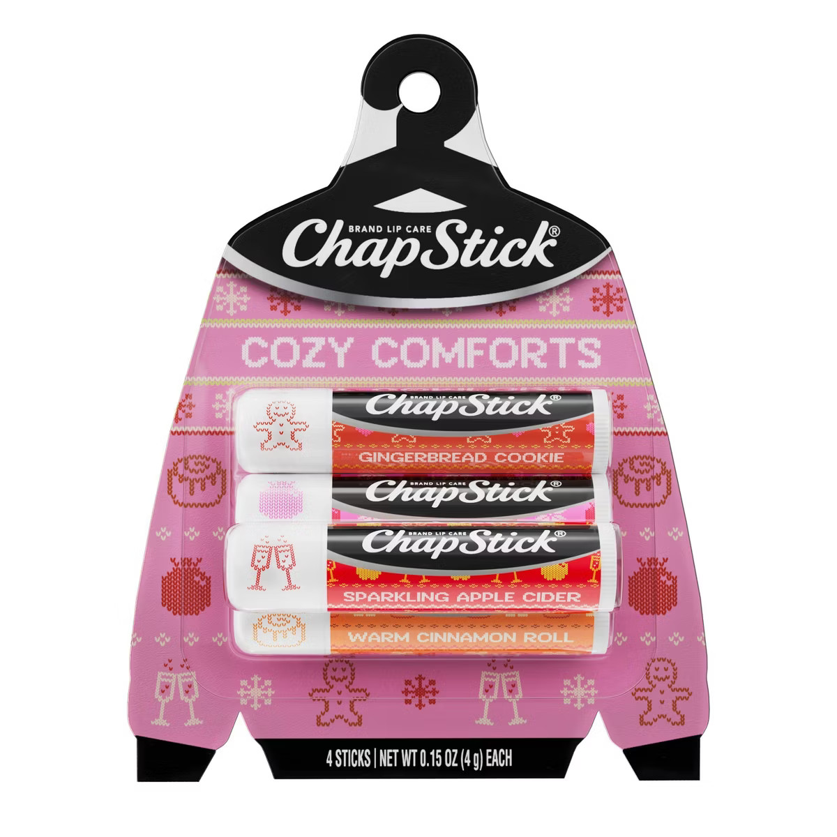 Chapstick Holiday Ugly Sweater Lip Balm - Cozy Comforts - 0.15oz/4ct | Target