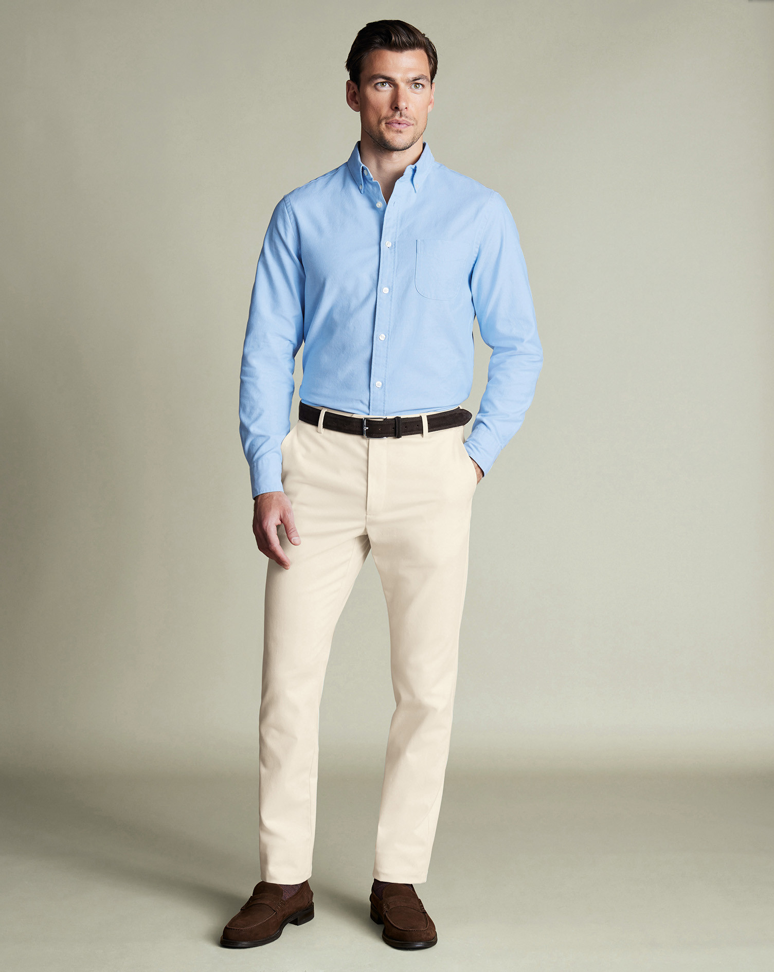 Ultimate Non-Iron Chinos - Ivory | Charles Tyrwhitt