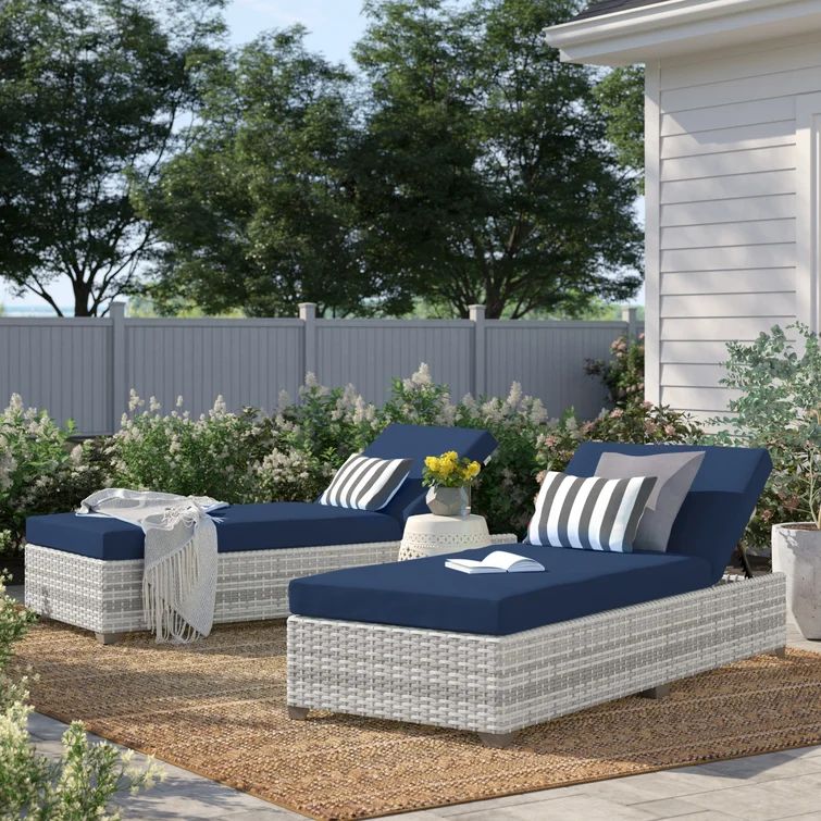 Falmouth Reclining Sun Lounger Set with Cushions | Wayfair North America