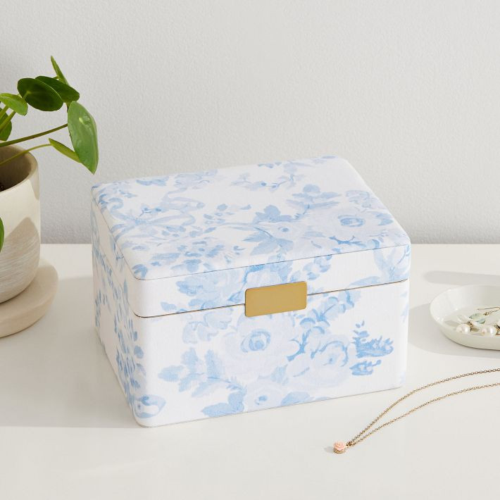 LoveShackFancy Blue Floral Jewelry Box | Pottery Barn Teen