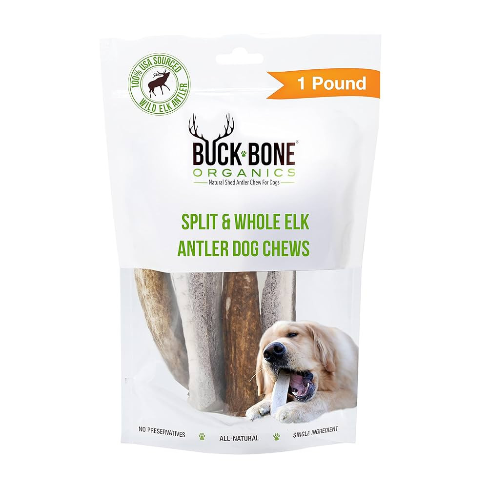 Buck Bone Organics Dog Chews, Elk Antlers for Dogs, Long Lasting Dog Bones for Aggressive Chewers... | Amazon (US)