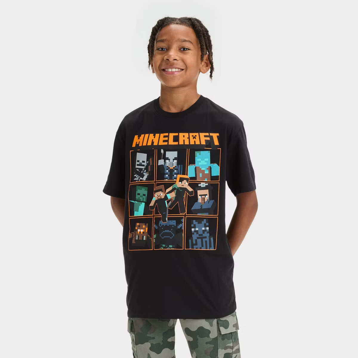 Boys' Minecraft Halloween Short Sleeve Graphic T-Shirt - Black | Target