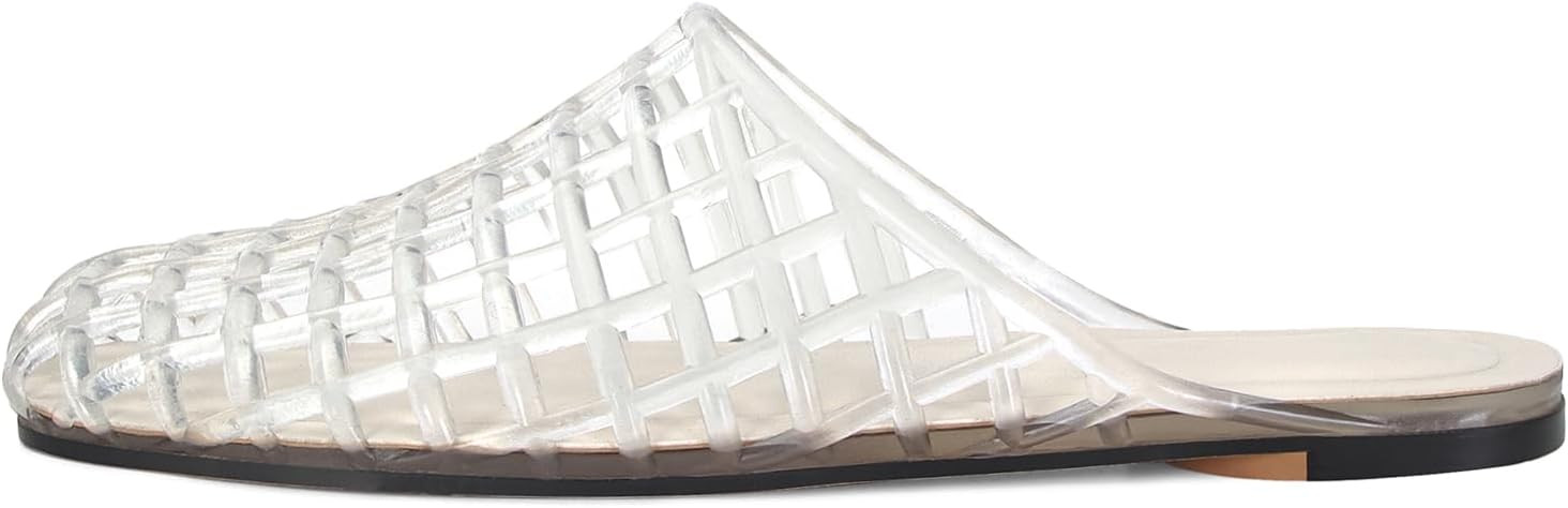 Women's Red Jelly Mesh Slides, Comfortable Flat Slip On Sandals, Casual Summer Beach Slippers | Amazon (US)