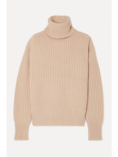 Pearl ribbed wool turtleneck sweater | NET-A-PORTER (US)