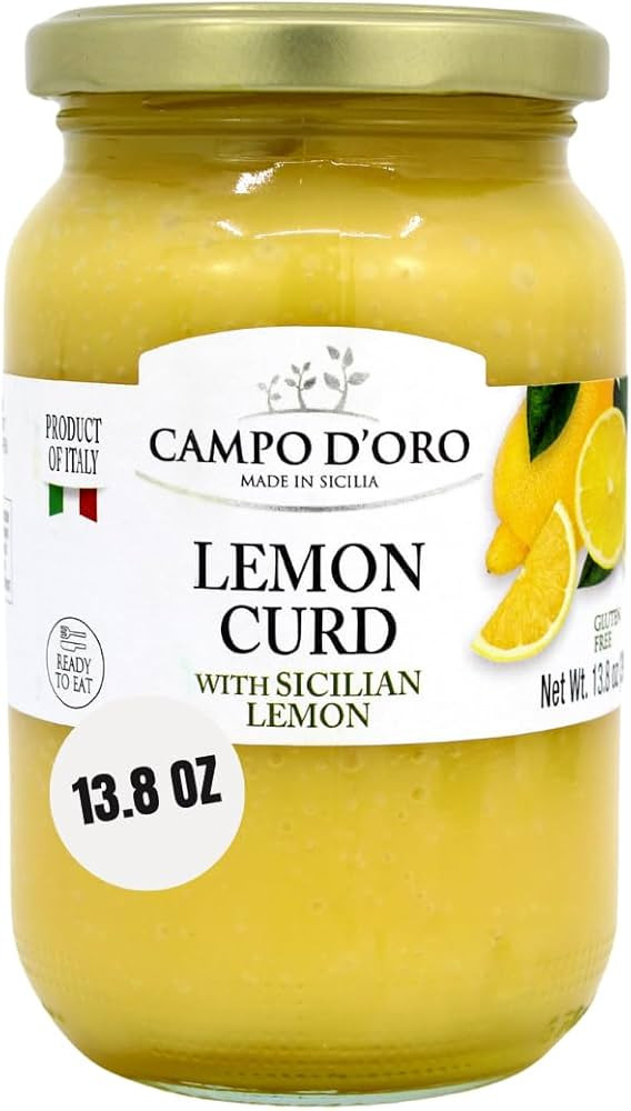 CAMPO D'ORO - Sicilian Lemon Curd, 13.8 oz (390g), Citrus Lemon custard made with fresh lemon, eg... | Amazon (US)