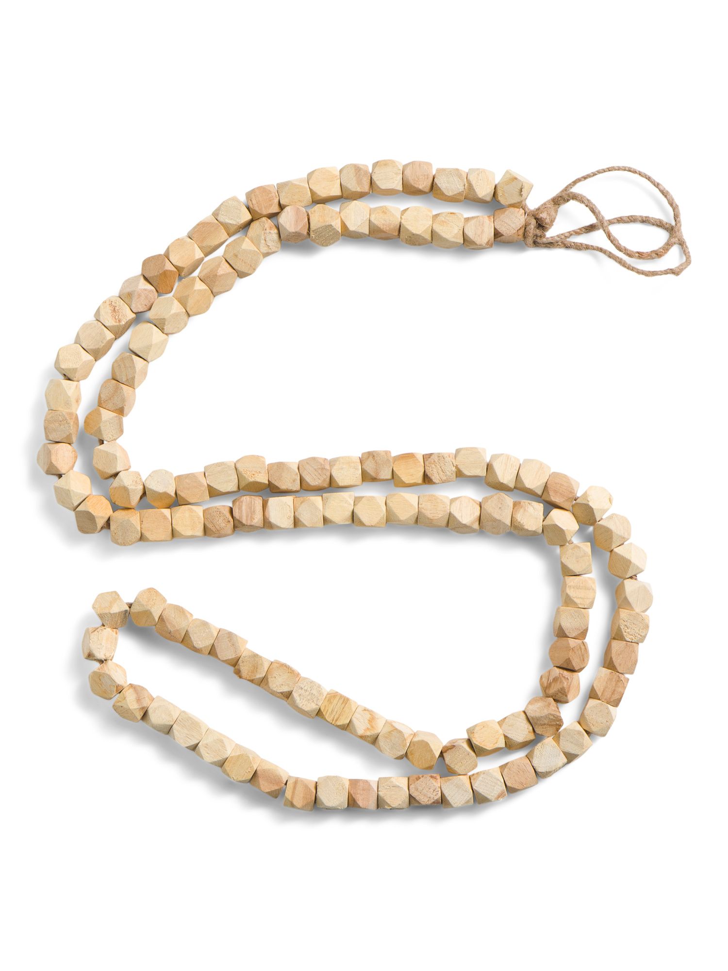 72in Light Burnt Wooden Beads Garland | TJ Maxx