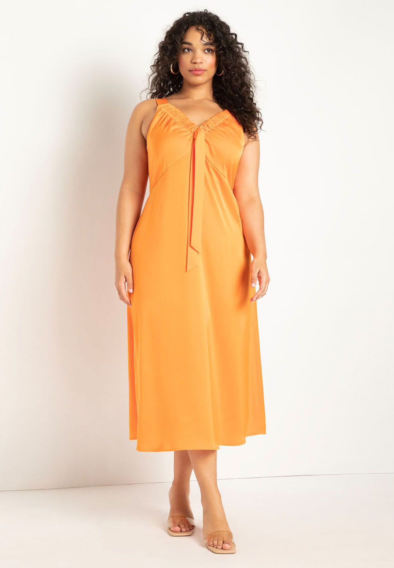 Midi Dress With Ruched Neckline | Eloquii