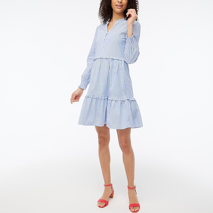 Striped mini dress with ruffle trim | J.Crew Factory