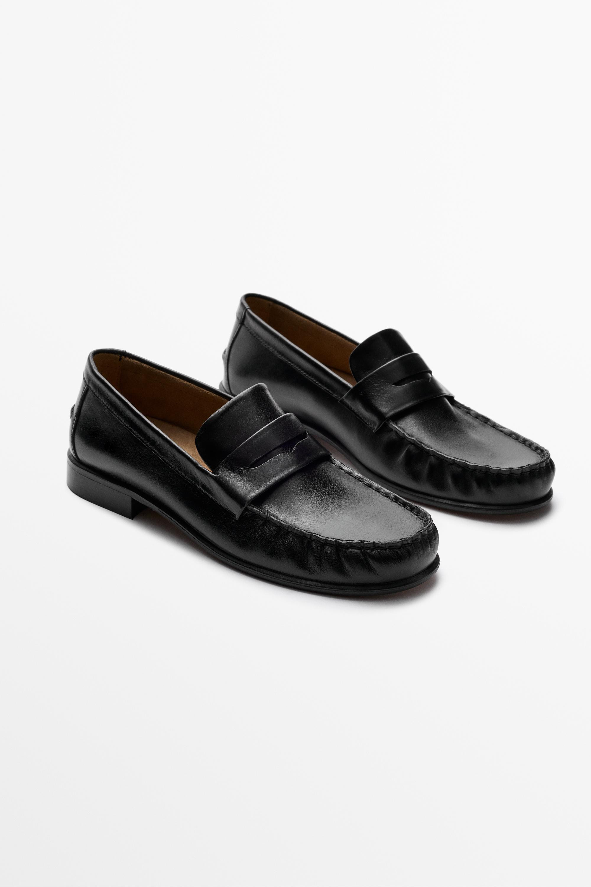 Mocassin en cuir \u00e0 mors | Massimo Dutti FR