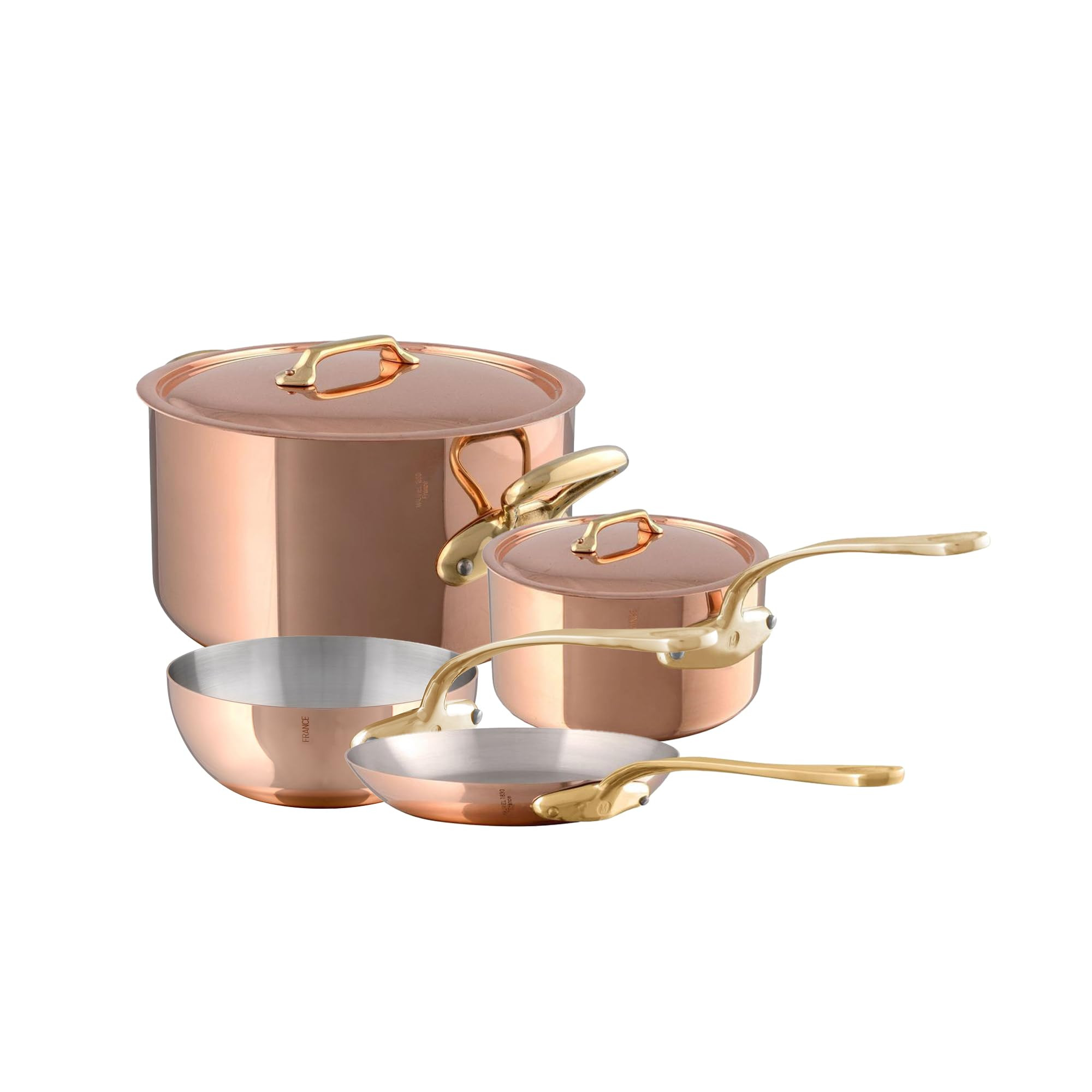Mauviel M'200 B 2mm Polished Copper & Stainless Steel 6-Piece DeLuxe Cookware Set With Brass Hand... | Amazon (US)