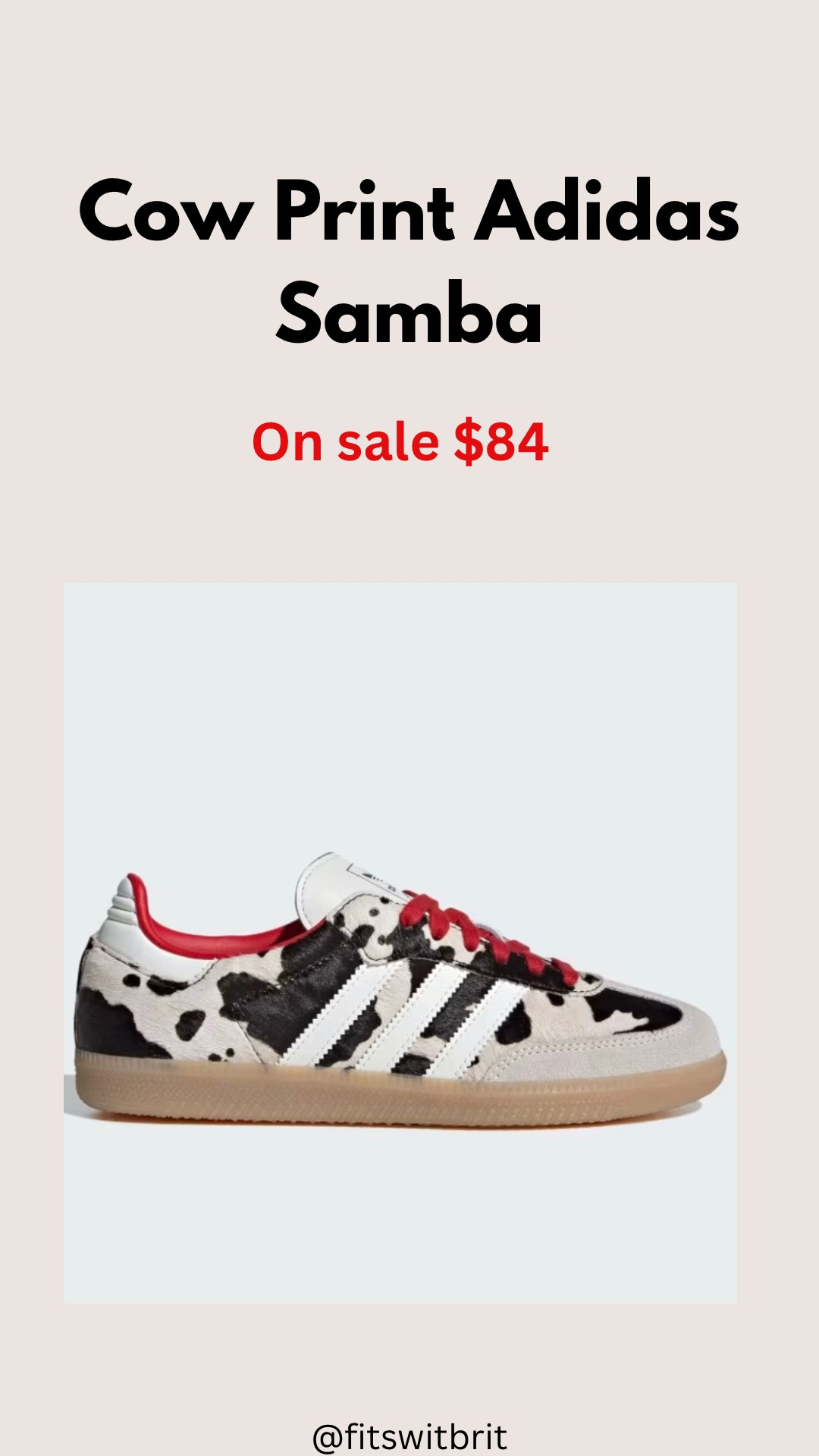 Cow Print Adidas Samba on sale $84

#LTKSaleAlert