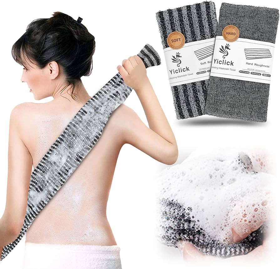 Yiclick 2 Pack Exfoliating Washcloth Towel - Body Scrubber Exfoliator, Loofah Sponge, Korean & Ja... | Amazon (US)