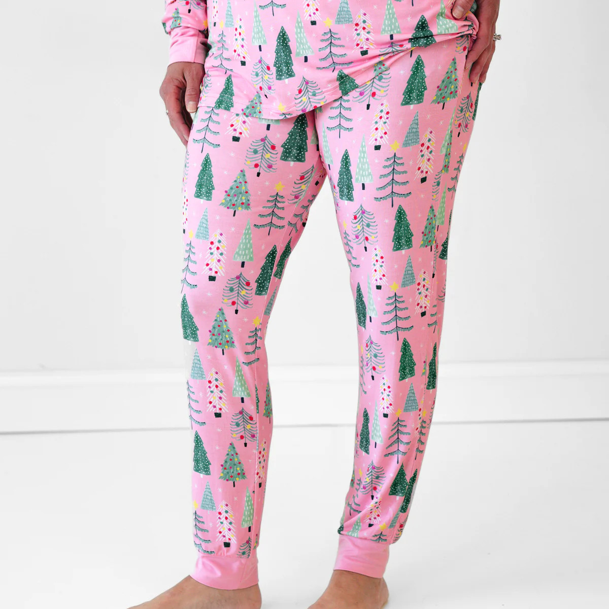 Pink Twinkling Trees Women's Pajama Pants | Little Sleepies