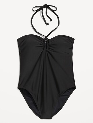 Square-Ring Halter One-Piece Swimsuit for Women | Old Navy (US)