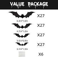 Joy Bang Halloween Bats Decor 108PCS 3D Bats for Wall Decoration Halloween Plastic Black Bat Wall... | Amazon (US)